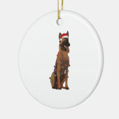 Belgisch Malinois Christmas Lights Xmas Dog Lover Keramik Ornament (Links)