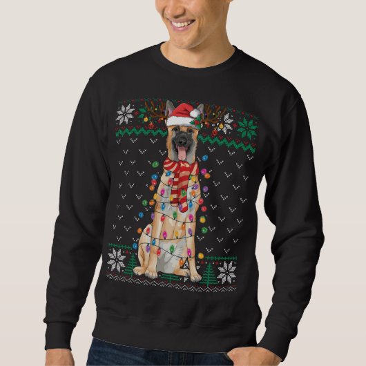 Belgisch Malinois Christmas Ugly Sweater Funny Dog Sweatshirt (Vorderseite)