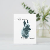 Belgisch Malinois Cold Nose Warm Herz Postkarte (Stehend Vorderseite)