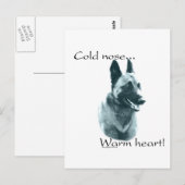 Belgisch Malinois Cold Nose Warm Herz Postkarte (Vorne/Hinten)