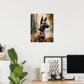 Belgisch Malinois Dog Art Print Poster (Heimbüro)