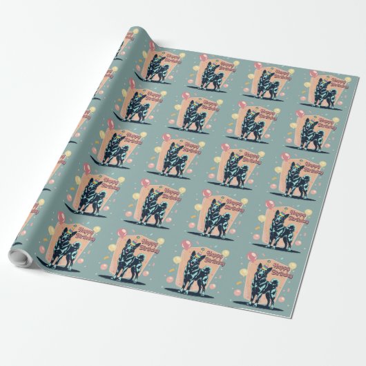 Belgisch Malinois Dog Colorful Geschenkpapier (Ungerollt)
