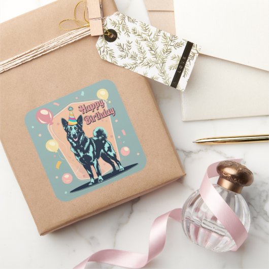 Belgisch Malinois Dog Colorful Quadratischer Aufkleber (Schenken)