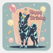 Belgisch Malinois Dog Colorful Quadratischer Aufkleber (Vorderseite)