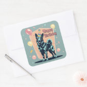 Belgisch Malinois Dog Colorful Quadratischer Aufkleber (Umschlag)