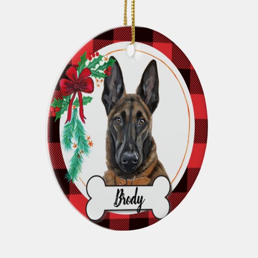 Belgisch Malinois Dog Ornament (Rechts)