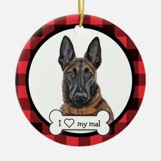 Belgisch Malinois Dog Ornament (Vorne)