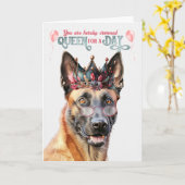 Belgisch Malinois Dog Queen for Day Funny Birthday Karte (Gelbe Blume)