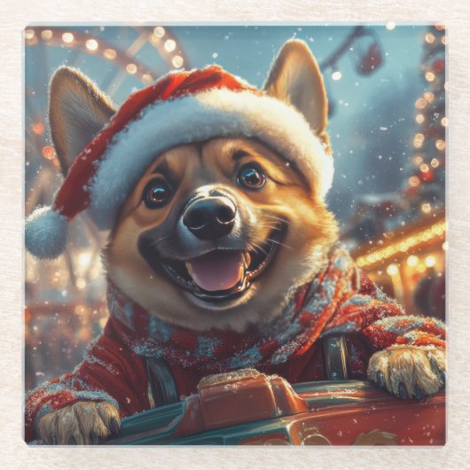 Belgisch Malinois Dog Roller Untersetzer Weihnacht (Vorderseite)