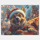 Belgisch Malinois Dog Roller Untersetzer Weihnacht Fleecedecke (Vorderseite (Horizontal))