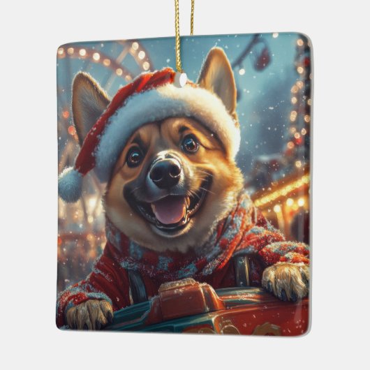 Belgisch Malinois Dog Roller Untersetzer Weihnacht Keramikornament (Links)