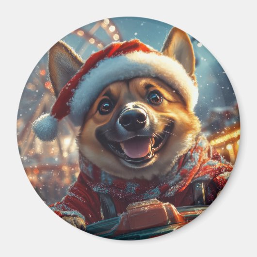 Belgisch Malinois Dog Roller Untersetzer Weihnacht Magnet (Vorne)