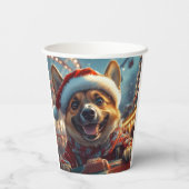 Belgisch Malinois Dog Roller Untersetzer Weihnacht Pappbecher (Rückseite)