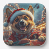 Belgisch Malinois Dog Roller Untersetzer Weihnacht Pappteller (Vorderseite)