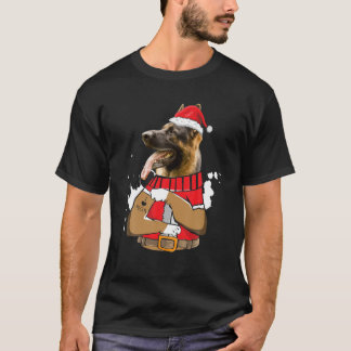 Belgisch Malinois Dog Santa I Liebe Mama Tattoo Ug T-Shirt