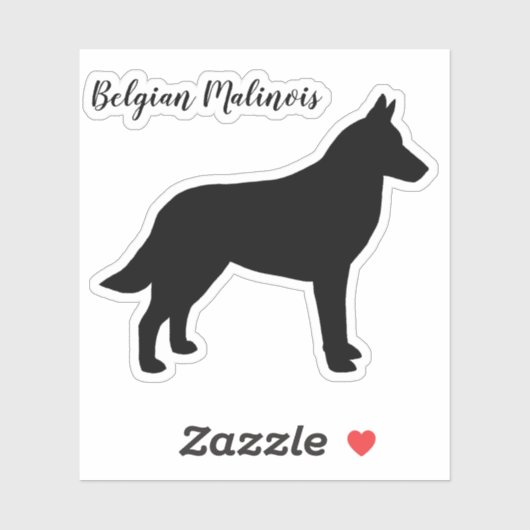 Belgisch Malinois Dog Silhouette Vinyl Sticker (Blatt)