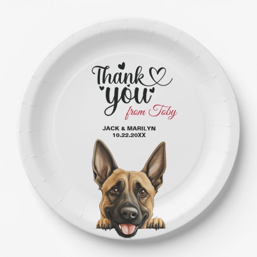 Belgisch Malinois Dog Wedding Cocktail Pappteller (Vorderseite)