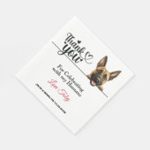 Belgisch Malinois Dog Wedding Cocktail Serviette (Ecke)