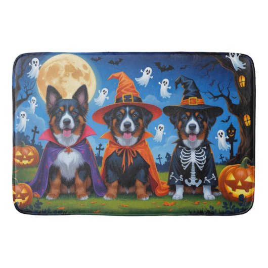 Belgisch Malinois Dogs Pumpkin Halloween Funny Badematte (Vorderseite)