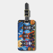 Belgisch Malinois Dogs Pumpkin Halloween Funny Gepäckanhänger (Vorderseite vertikal)