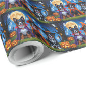 Belgisch Malinois Dogs Pumpkin Halloween Funny Geschenkpapier (Rolleneckpunkt)