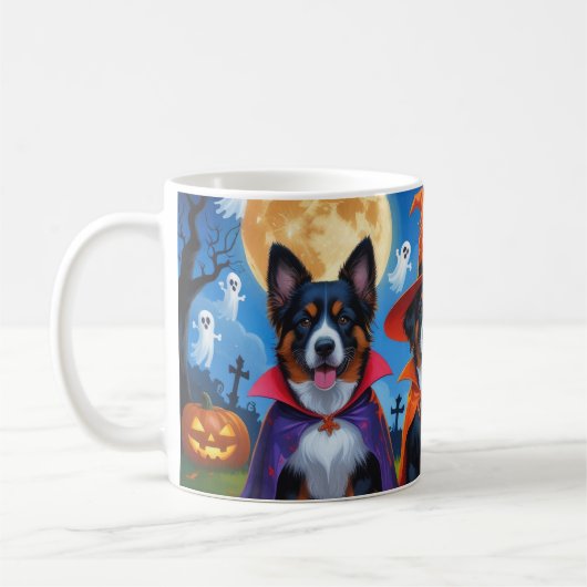 Belgisch Malinois Dogs Pumpkin Halloween Funny Kaffeetasse (Links)