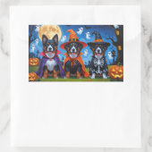 Belgisch Malinois Dogs Pumpkin Halloween Funny Rechteckiger Aufkleber (Tasche)