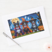 Belgisch Malinois Dogs Pumpkin Halloween Funny Rechteckiger Aufkleber (Umschlag)