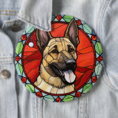 Belgisch Malinois gestaintes Glass Weihnachten Button (Beispiel)