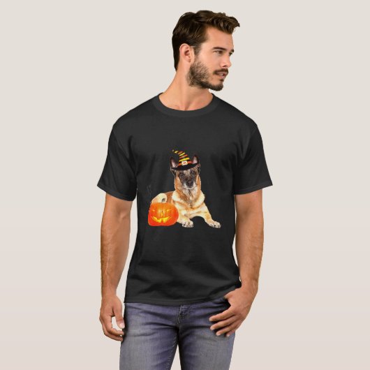 Belgisch Malinois Hexenhutenhutenkostüm T-Shirt (Vorne ganz)