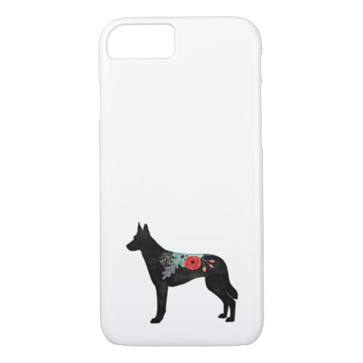 Belgisch Malinois Hunde Bohemische Blumensattel Case-Mate iPhone Hülle (Rückseite)