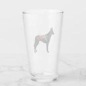 Belgisch Malinois Hunde Bohemische Blumensattel Glas (Rückseite)