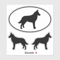 Belgisch Malinois Hunde Silhouetten Vinyl Sticker 