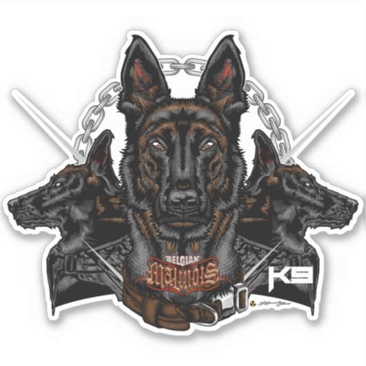 Belgisch Malinois K9 Force - ELIT3 Aufkleber (Vorderseite)