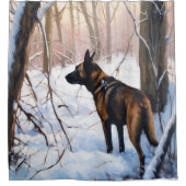 Belgisch Malinois Let It Snow Weihnachten Duschvorhang (Vorderseite)