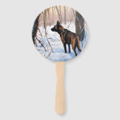 Belgisch Malinois Let It Snow Weihnachten Fächer (Vorderseite)