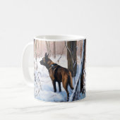 Belgisch Malinois Let It Snow Weihnachten Kaffeetasse (Vorderseite Links)