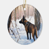 Belgisch Malinois Let It Snow Weihnachten Keramik Ornament (Links)