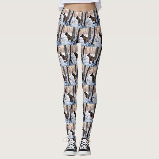 Belgisch Malinois Let It Snow Weihnachten Leggings (Vorderseite)