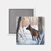 Belgisch Malinois Let It Snow Weihnachten Magnet (Vorderseite/Rückseite)