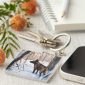 Belgisch Malinois Let It Snow Weihnachten Schlüsselanhänger (Vorderseite rechts)