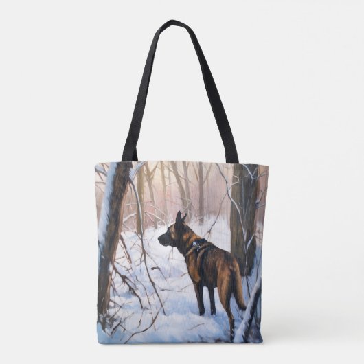 Belgisch Malinois Let It Snow Weihnachten Tasche (Rückseite)