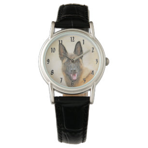 Belgisch Malinois Malerei - Niedliche Original Hun Armbanduhr