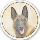 Belgisch Malinois Malerei - Niedliche Original Hun Aufkleber (Vorderseite)