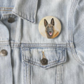 Belgisch Malinois Malerei - Niedliche Original Hun Button (Beispiel)