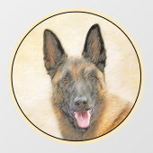 Belgisch Malinois Malerei - Niedliche Original Hun Fensteraufkleber (Blatt)