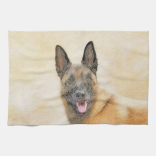 Belgisch Malinois Malerei - Niedliche Original Hun Geschirrtuch