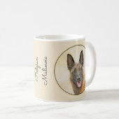 Belgisch Malinois Malerei - Niedliche Original Hun Kaffeetasse (VorderseiteRechts)