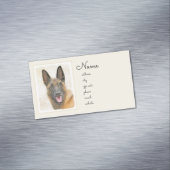 Belgisch Malinois Malerei - Niedliche Original Hun Magnetische Visitenkarte (Beispiel)