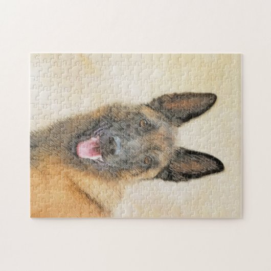 Belgisch Malinois Malerei - Niedliche Original Hun Puzzle (Horizontal)
